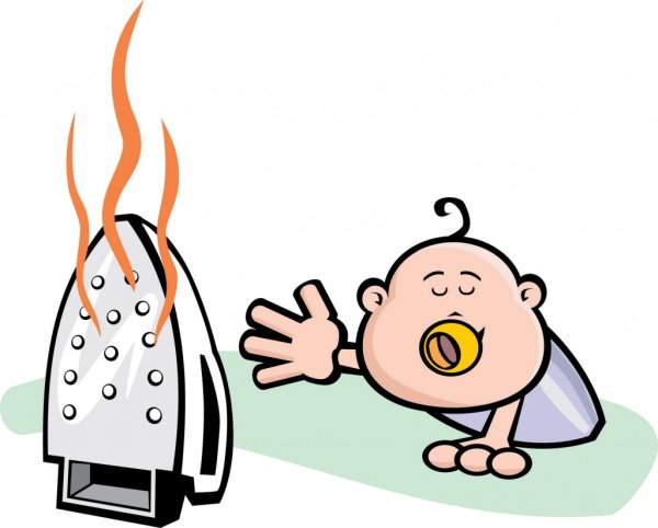 Горящий утюг иллюстрация