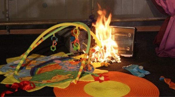 Обогреватель горит