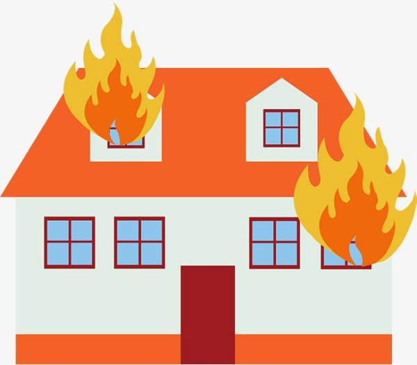 Горящий дом для детей