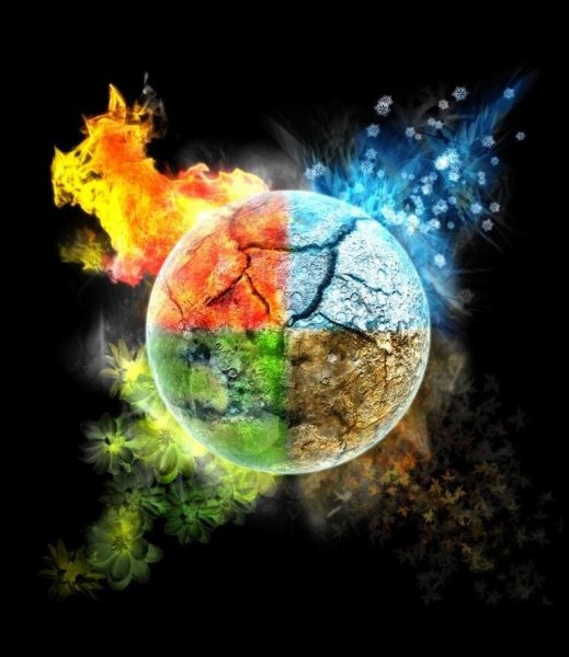 4 Элемента стихий огонь вода земля воздух