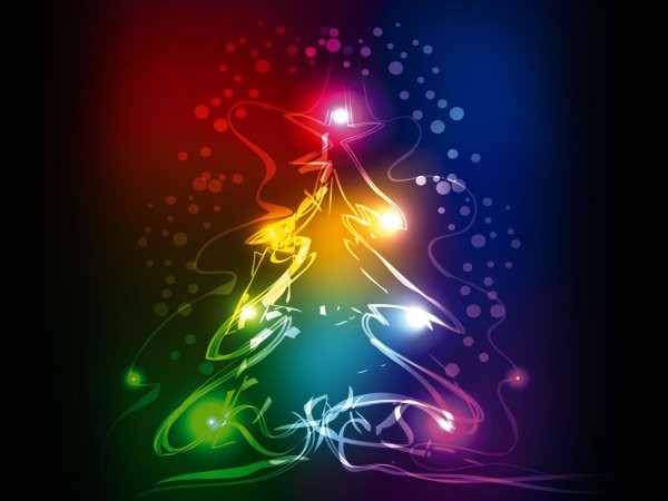 Неоновая Новогодняя елка