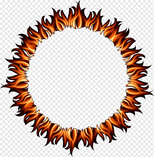 Огненный круг на прозрачном фоне