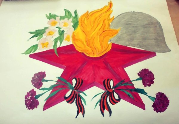 Вечный огонь карандашом в цвете