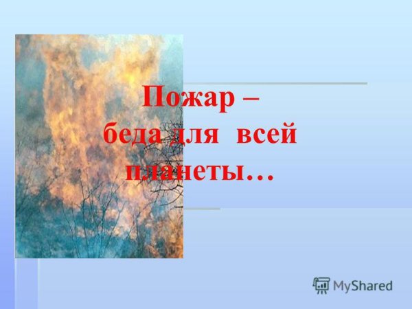 Плакат пожар это беда