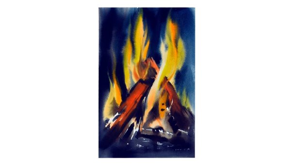 Огонь акварелью