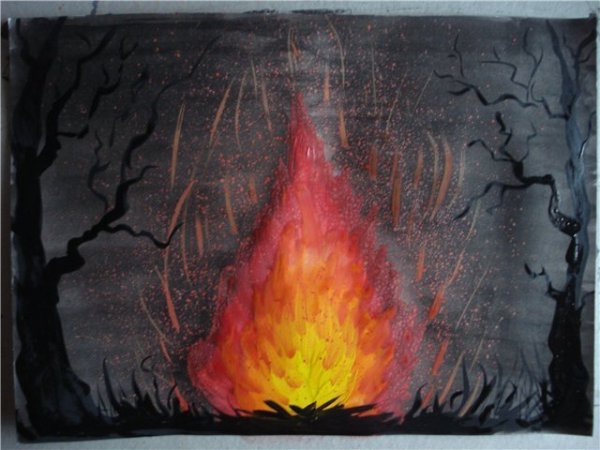 Пламя гуашью