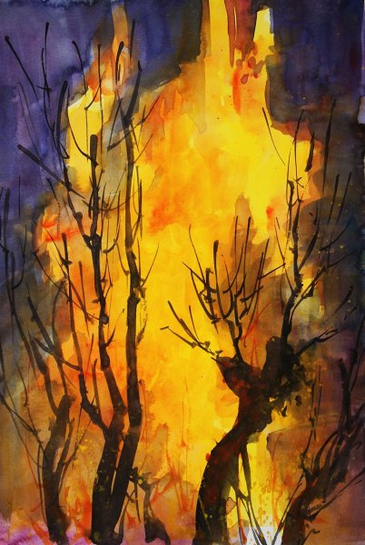 Огонь акварелью