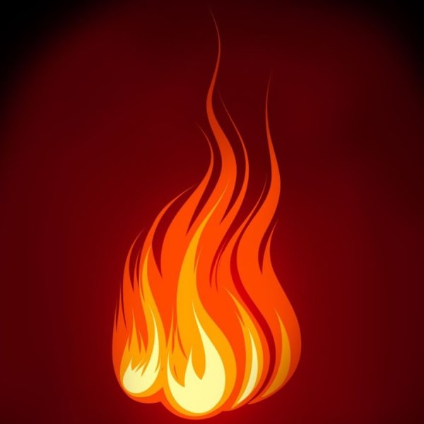 Огонь рисунок красками