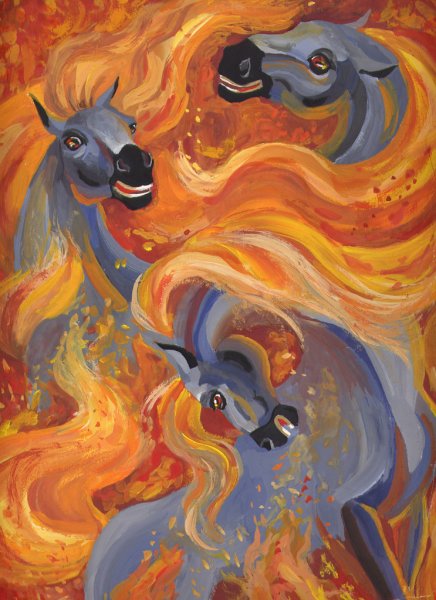 Огонь рисунок гуашью