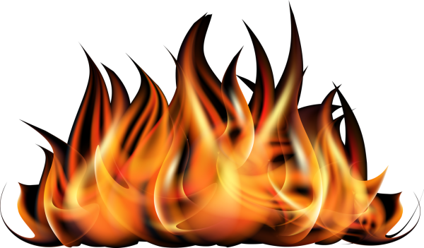 Огонь на белом фоне