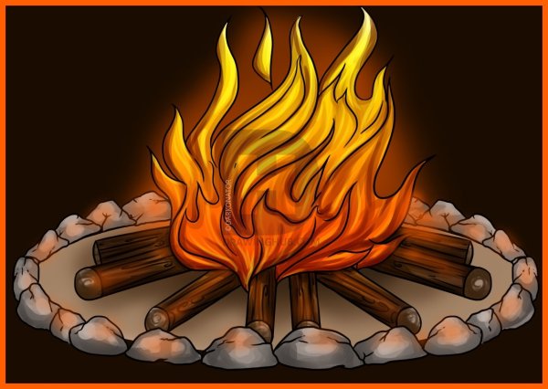 Костер нарисованный