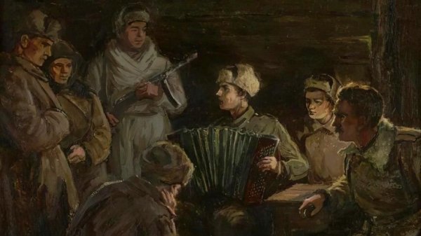 Бойцы в землянке