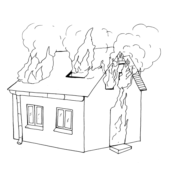 Раскраска пожар