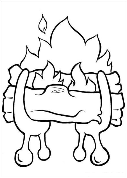 Костер для камина раскраска