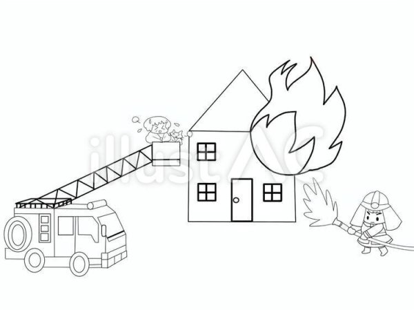 Горящий дом раскраска для детей