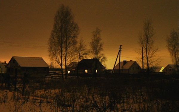 Поздний вечер в деревне