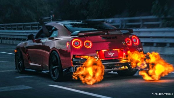 Nissan GTR r35 огонь