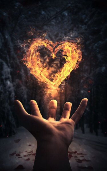 Огненное сердце смайлик