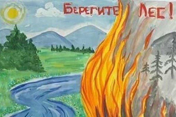Рисунок на тему Лесные пожары