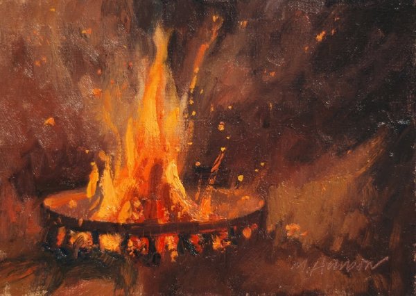 Костер живопись