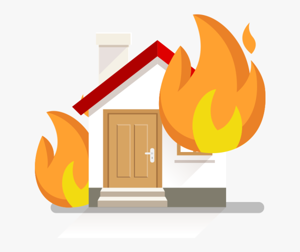 Дом в огне для детей