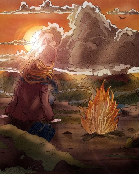 Девушка у костра