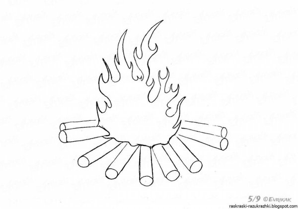 Олимпийский огонь раскраска для детей