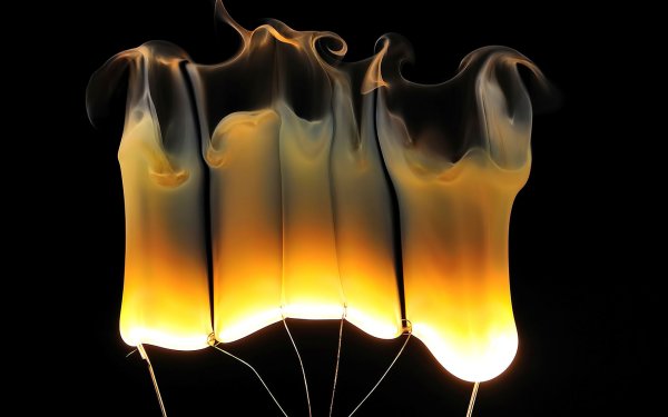 Обои лампочки и огонь