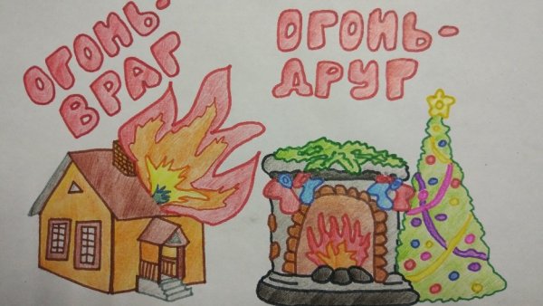 Рисунок на тему огонь друг