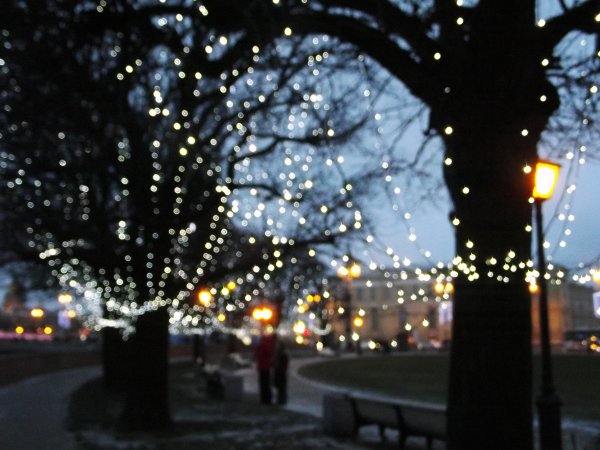 Зимний город в огоньках