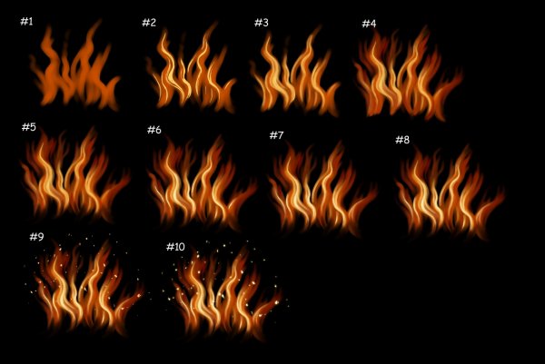 Туториал рисования огня