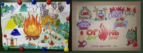 Плакаты огонь друг огонь враг для детей