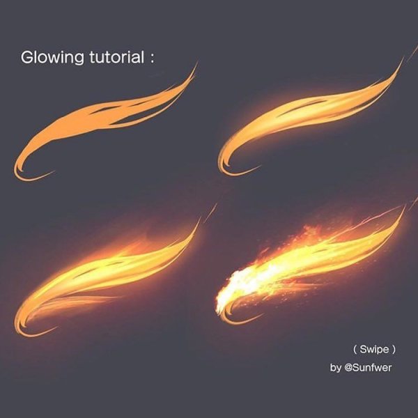 Туториал по рисованию огня