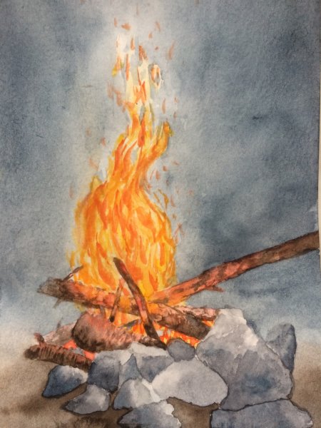 Огонь акварелью