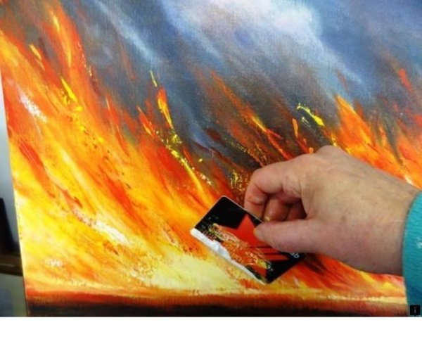 Огонь акриловыми красками