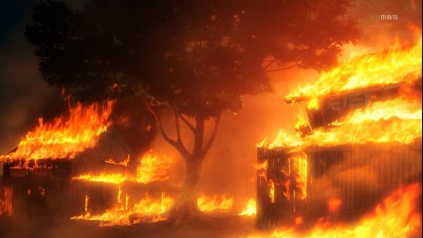 Деревня в огне арт