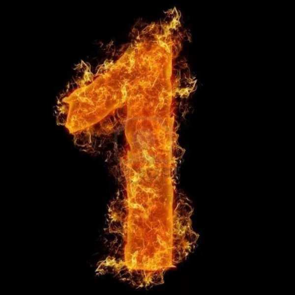 Цифра один на черном фоне