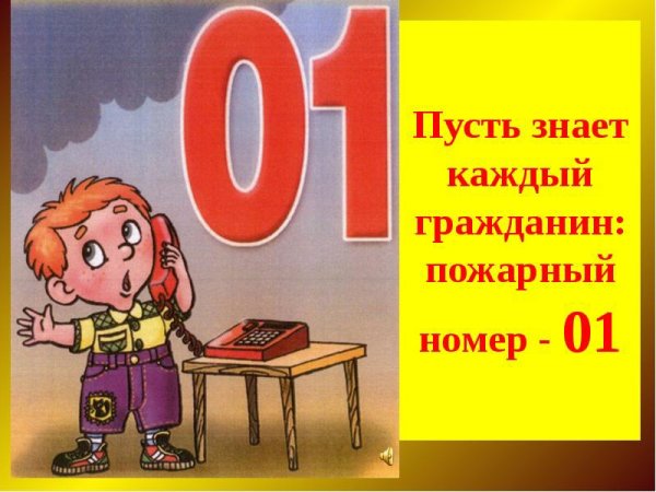 Пусть знает каждый гражданин пожарный номер 01