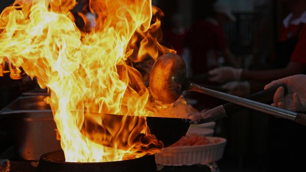 Сковорода на огне