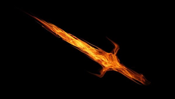 Меч на фоне огня