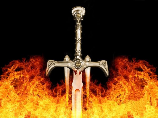 Меч на фоне огня