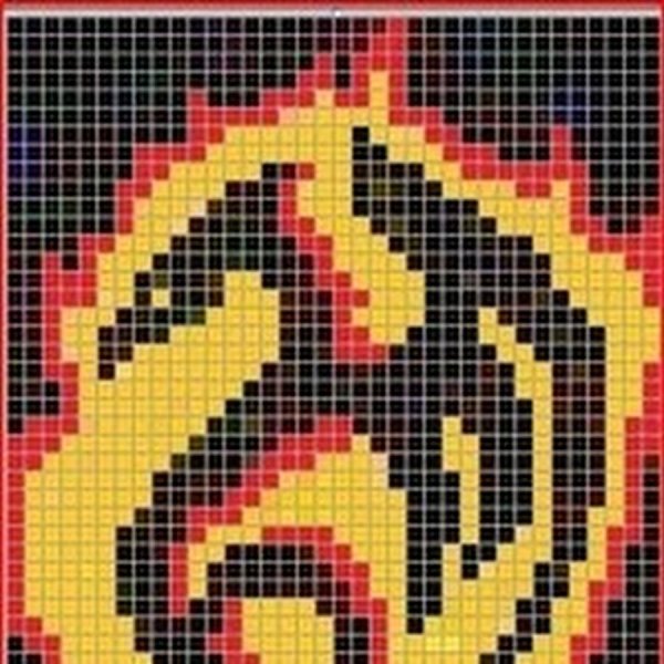 Рисование по клеточкам огонь