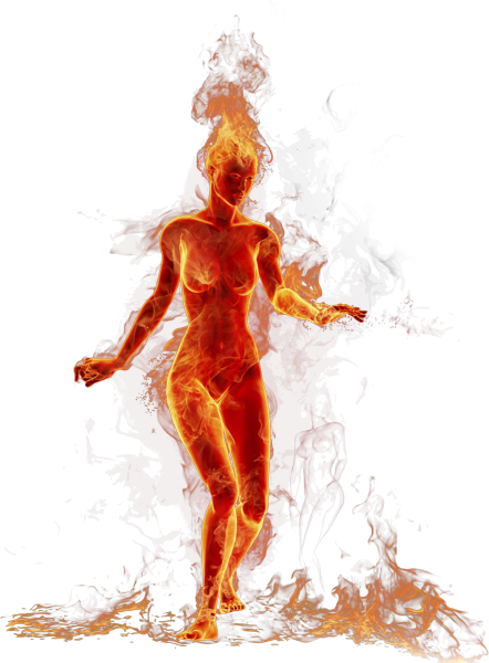 Женская фигура в огне