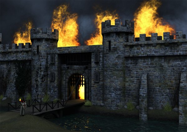 Крепость в огне