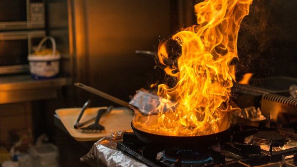 Сковородка на огне