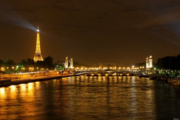 Париж город ночью