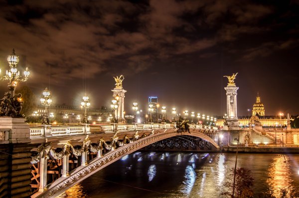 Ночной Париж мост