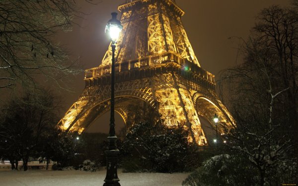 Париж Эйфель ночь