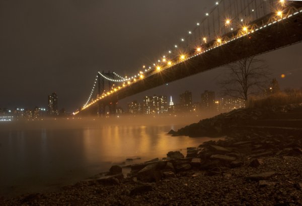 Под мостом ночью