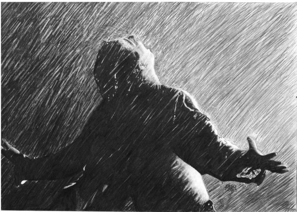 На коленях под дождем